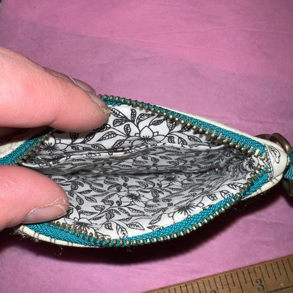 Vintage Wristlet Fabric Key Holder Wallet Colorful ID Pouch - Picture 7 of 9